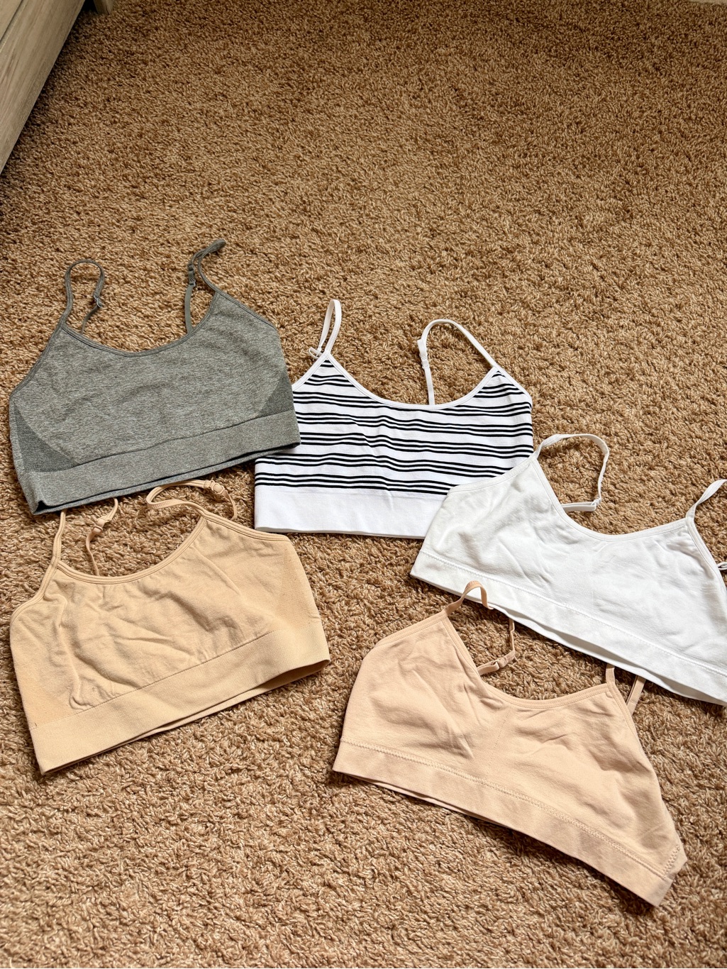 Girls Stretchy Seamless Tank Bras 4 Pack L & Xl